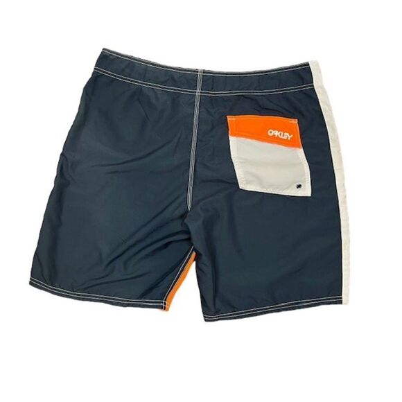 Oakley Men's Board Shorts Orange Navy White Size 36 - Picture 6 of 9